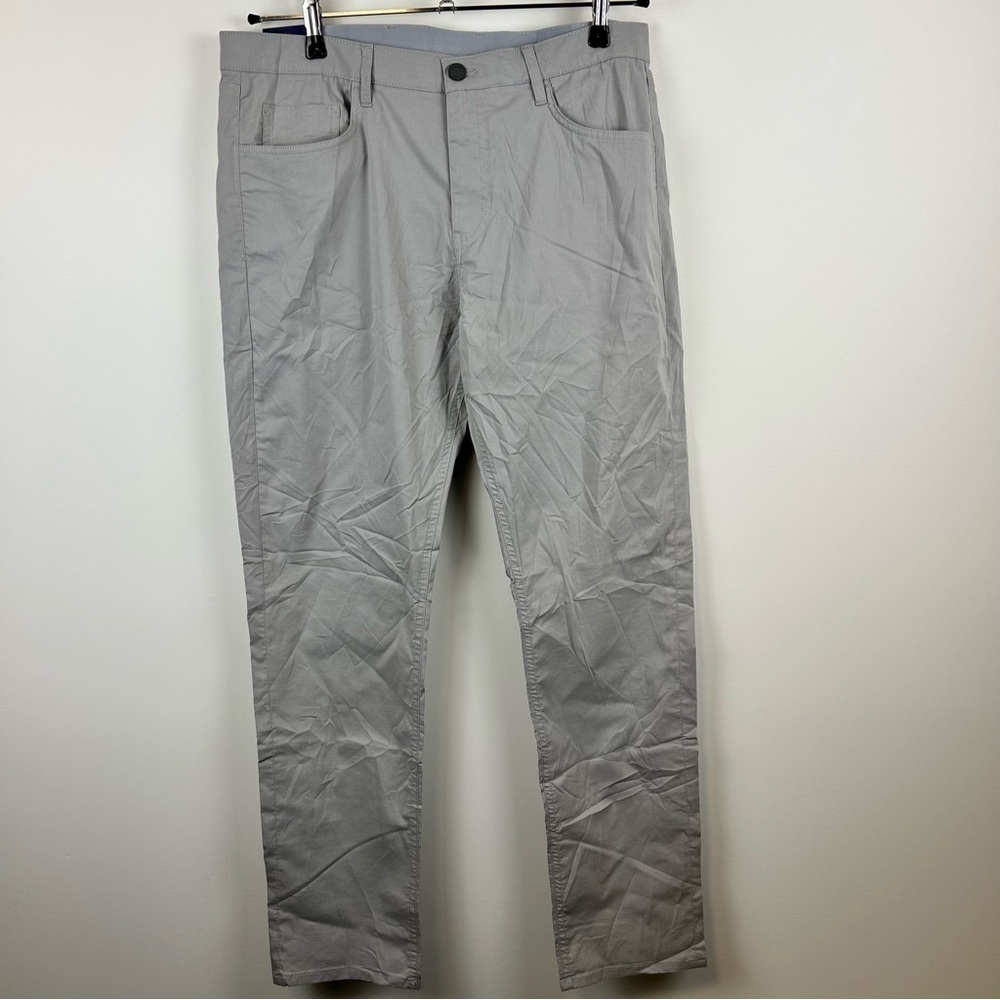 Faherty Movement Pants Mens 34x31 Light Gray Stretch Organic Cotton Chino